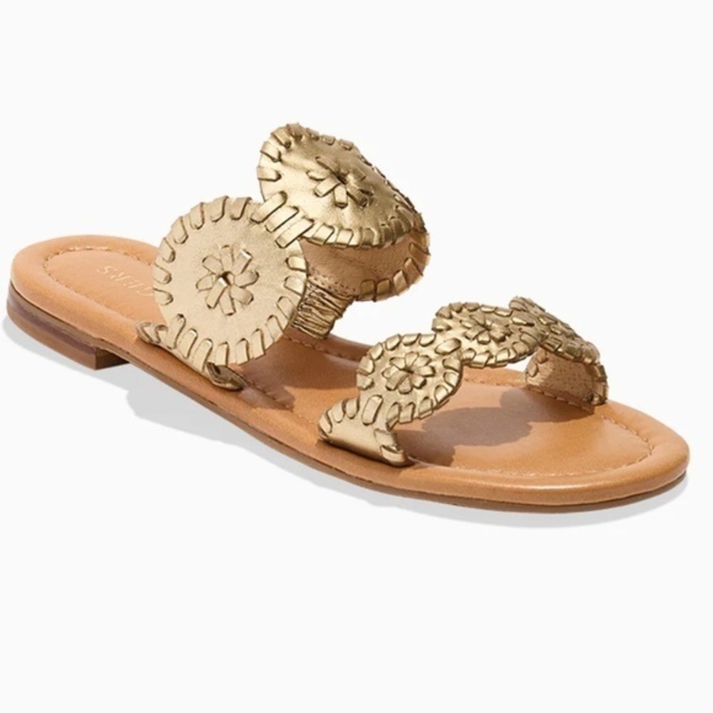 Jack Rogers Lauren II Gold Sandals Sz 5